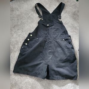 black overall shorts